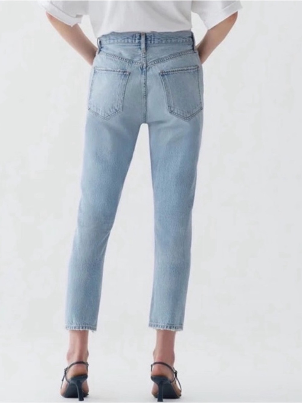 AGOLDE Riley High-Rise Light Blue Straight-Leg Jeans